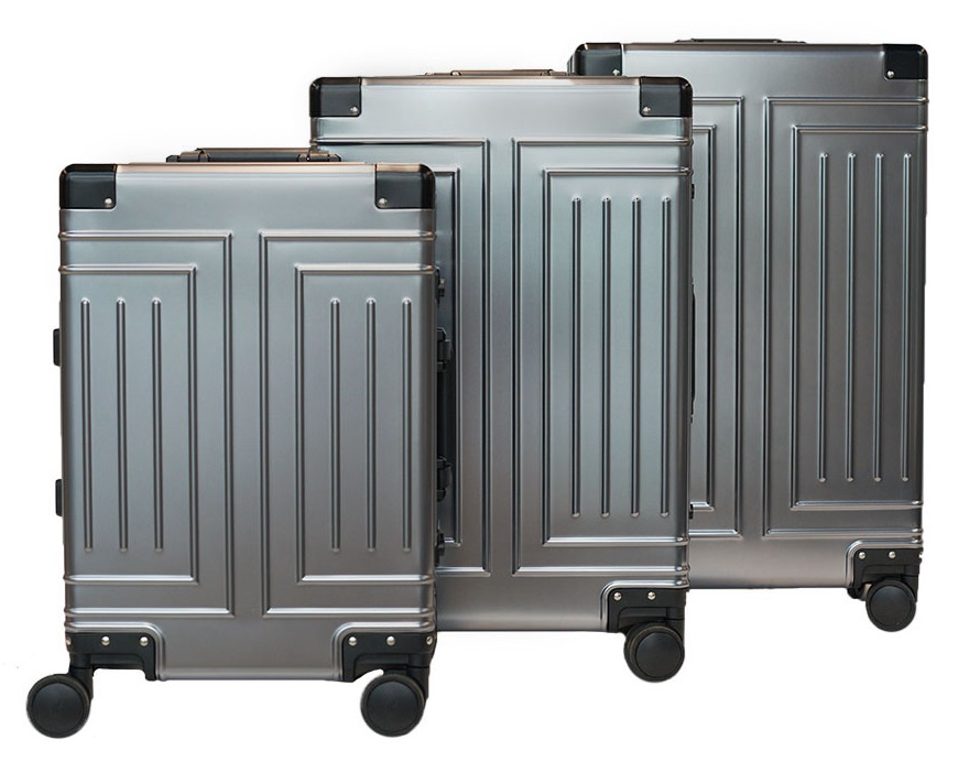 Alezar Lux  Алюминевый чемодан серый 20
